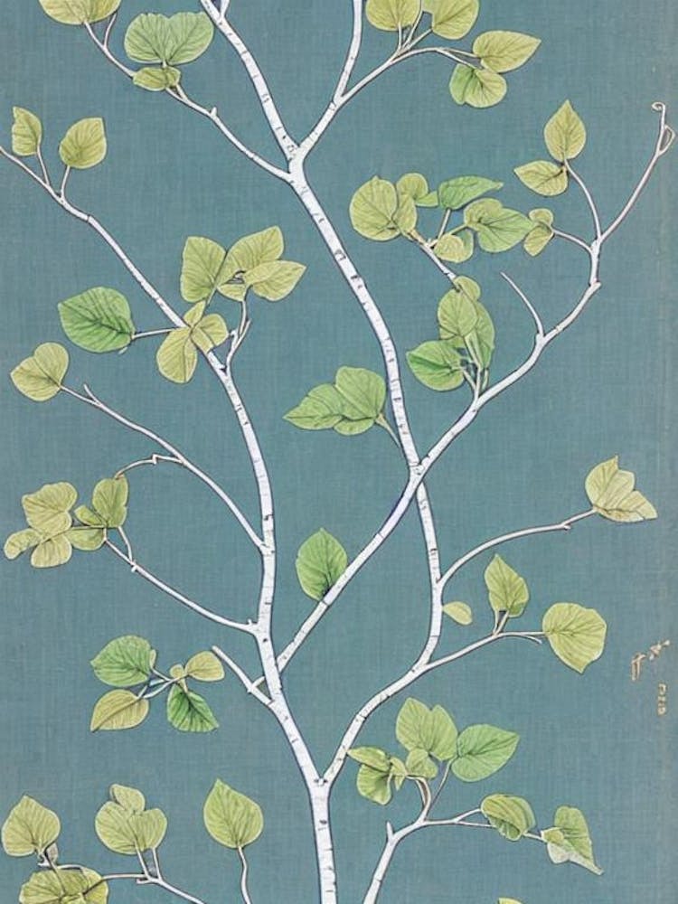 Quaking Aspen 3 tree Vintage Botanical