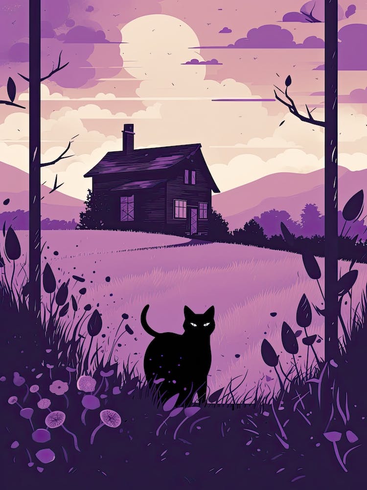 A Black Cat In A Lavender Field 5