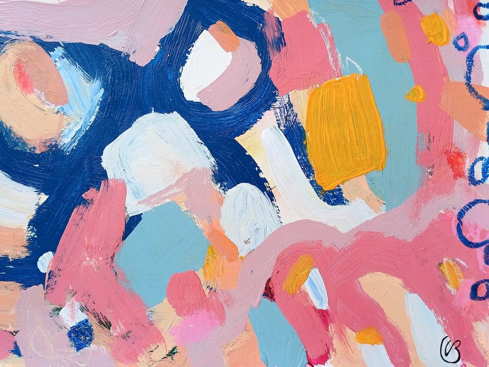 Candyfloss Pink Abstract Painting