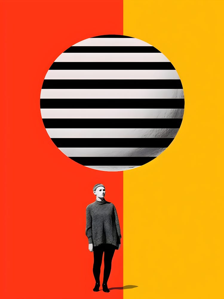 Woman Standing In Front Of A Circle