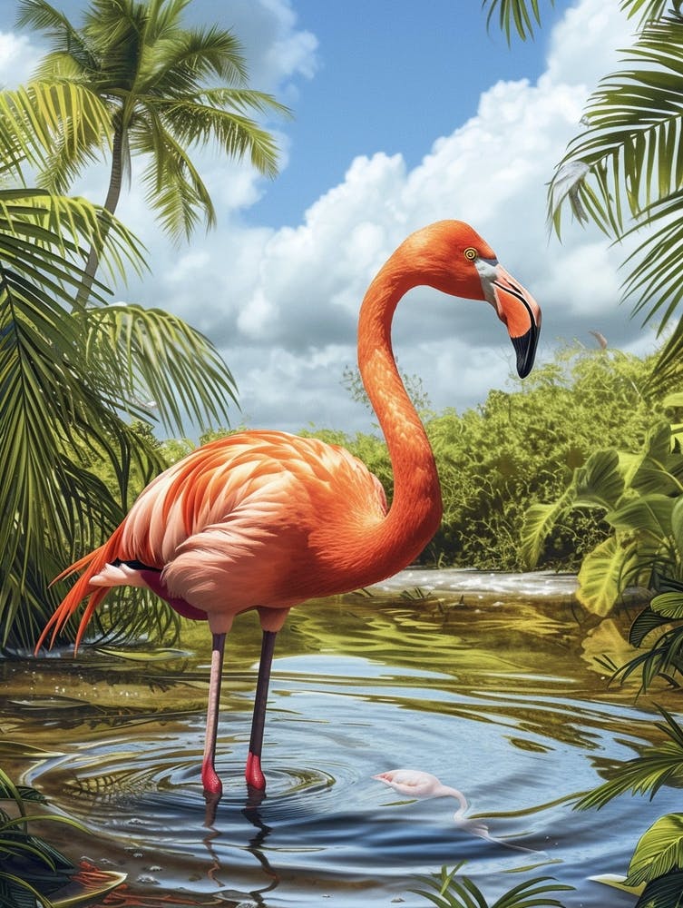 Greater Flamingo Kenya Tropical Illustration 2