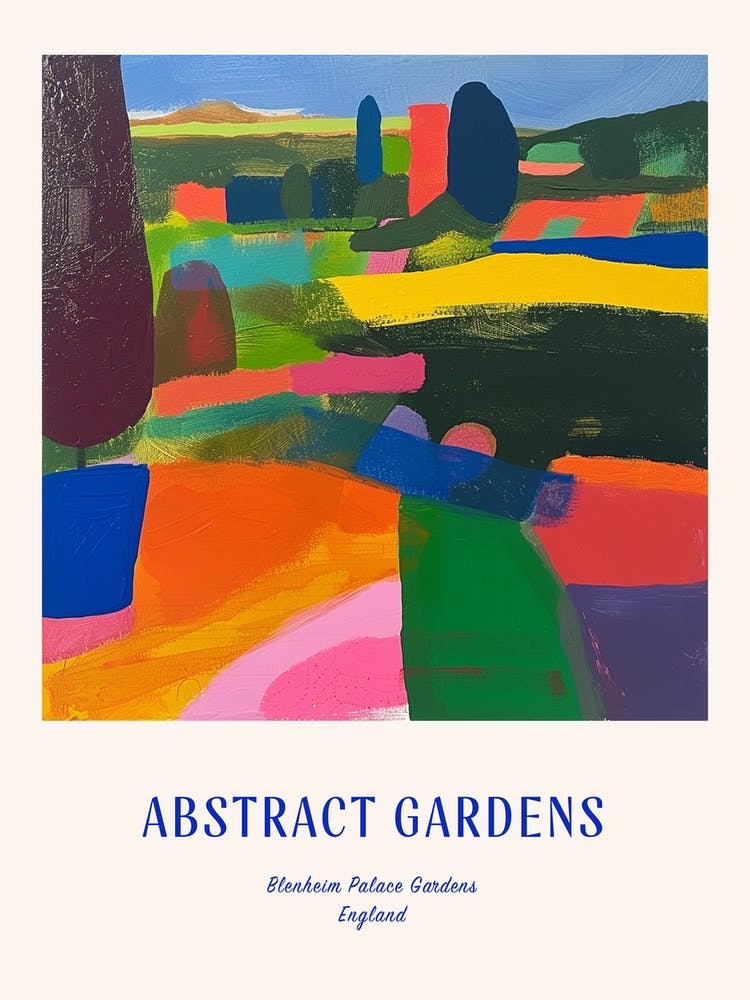 Colourful Gardens Blenheim Palace Gardens England 1 Blue Poster