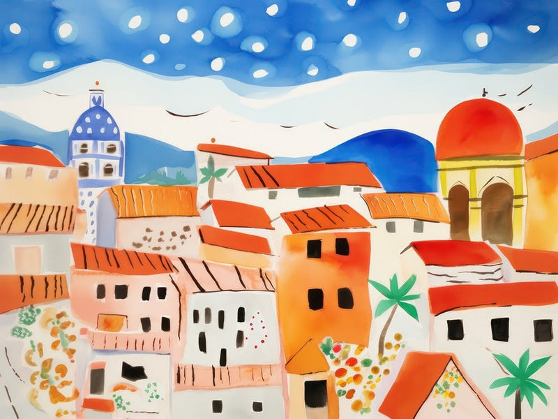 Terni Italy Cute Watercolour Illustration 4