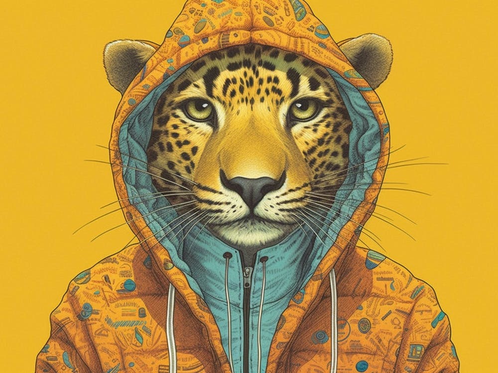 Yellow Leopard With Hoodie Pop
