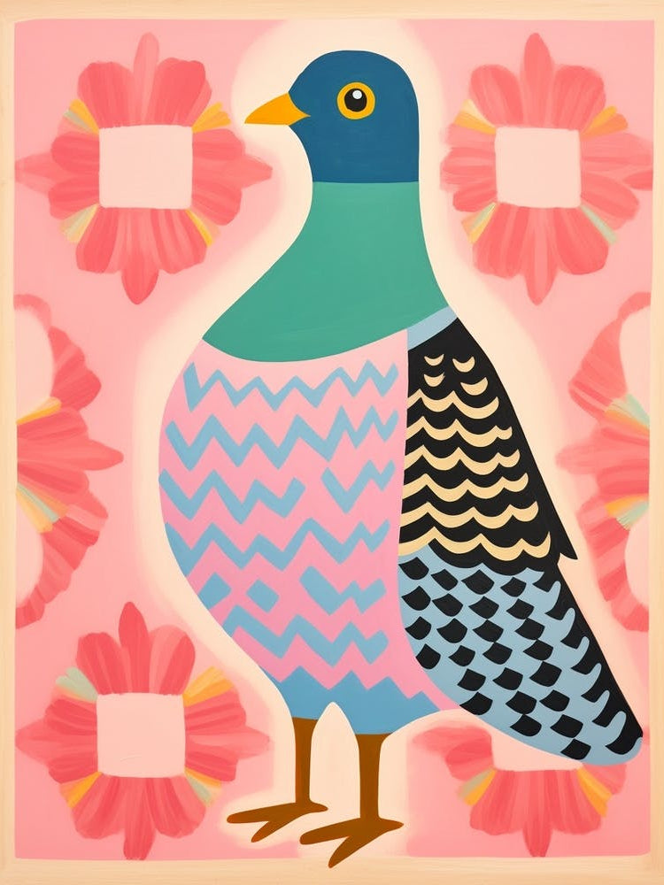 Pink Scandi Pigeon 3