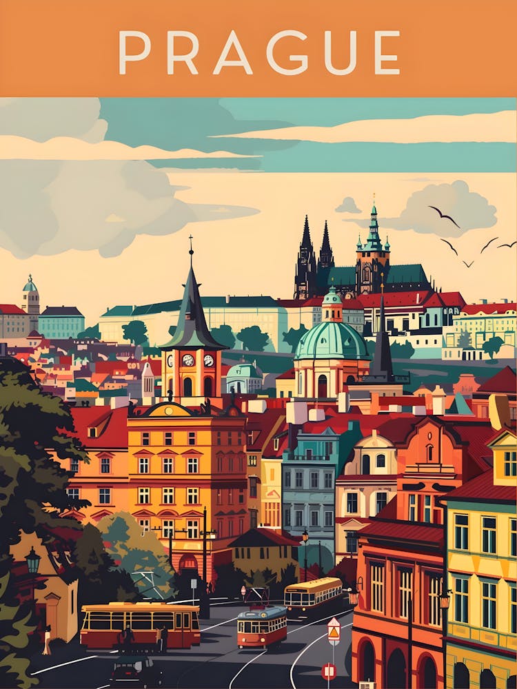 Prague Travel Poster