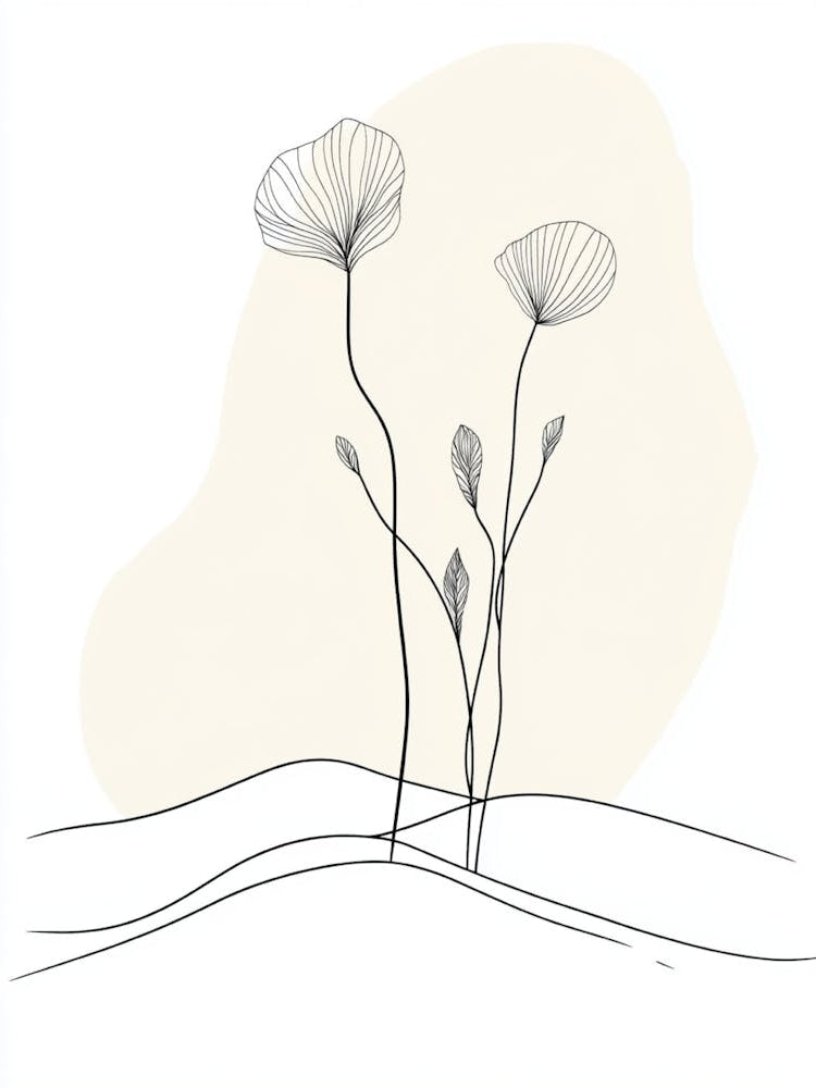 Line Drawing Of Flowers 1