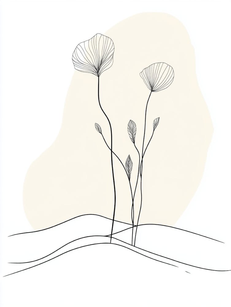 Line Drawing Of Flowers 1
