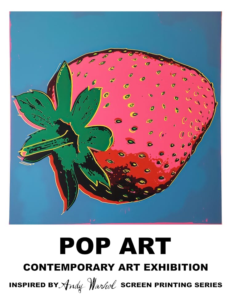 Poster Big Strawberry Pop Art 2
