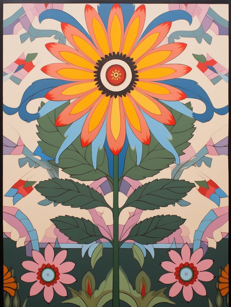 Flower Motif Painting Aster 4