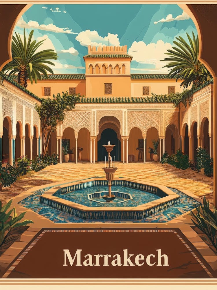 Aihrgdesign A Mid Century Modern Travel Poster For Marrakech 6