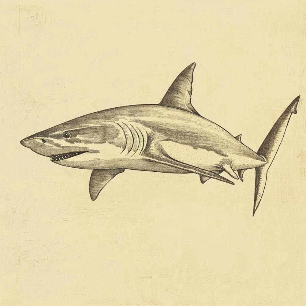 Mako Shark Vintage Illustration 5