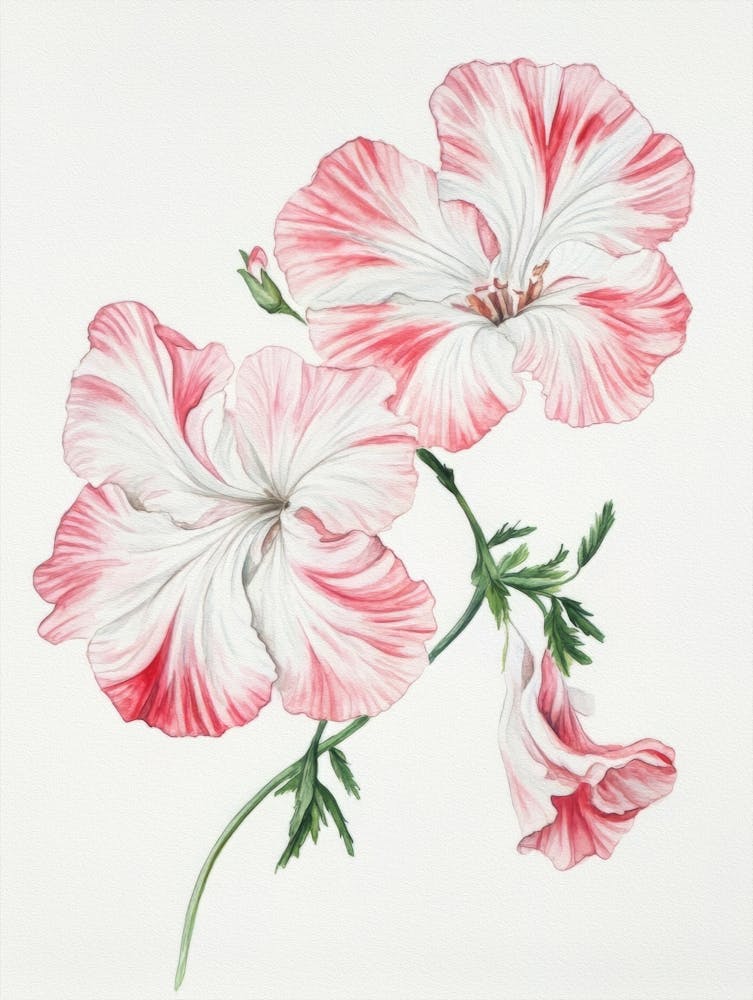 Watercolour Flower On White 16