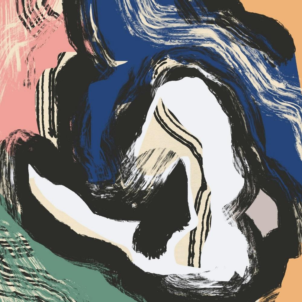 Sitting Nude Bold Abstract Square