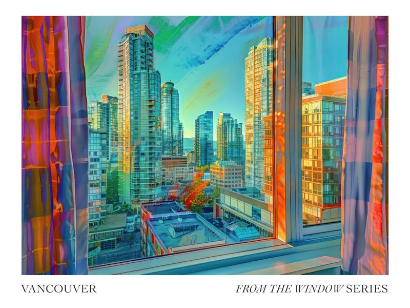Vancouver From The Window Series Poster Painting 2