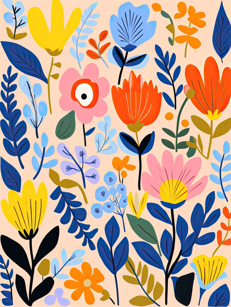 Blooms With Matisse Style Flair; Inspired Symphony