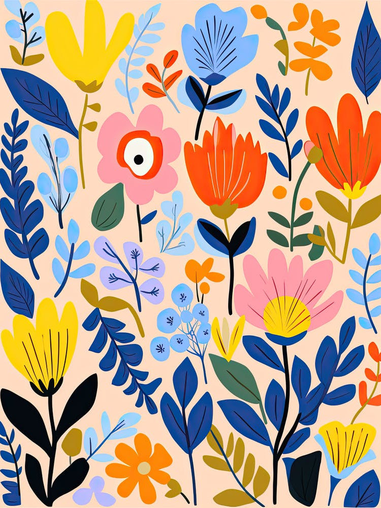 Blooms With Matisse Style Flair; Inspired Symphony