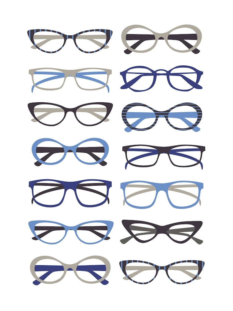 Blue Glasses Print