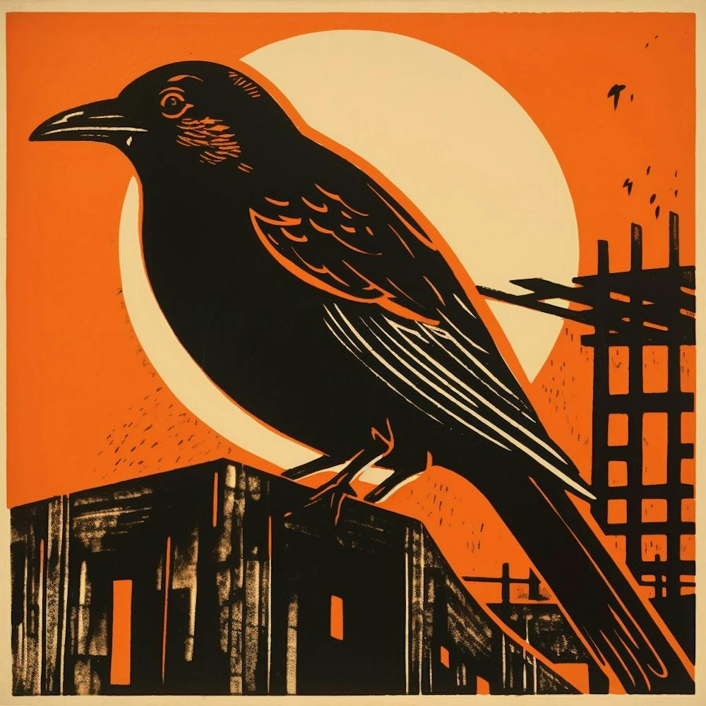 Retro Bird Lithograph Baldpate 1