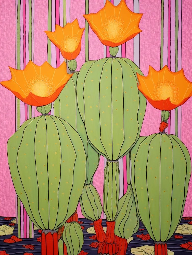 Mexican Style Cactus Illustration Nopal Cactus 1