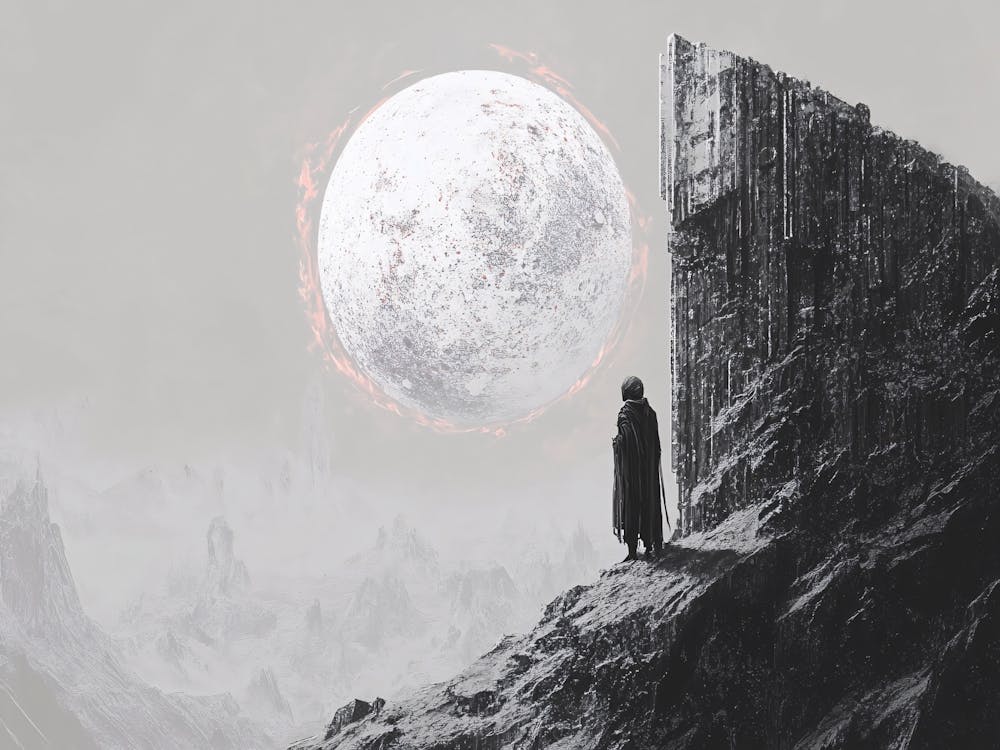 Mann, Der Den Mond Betrachtet