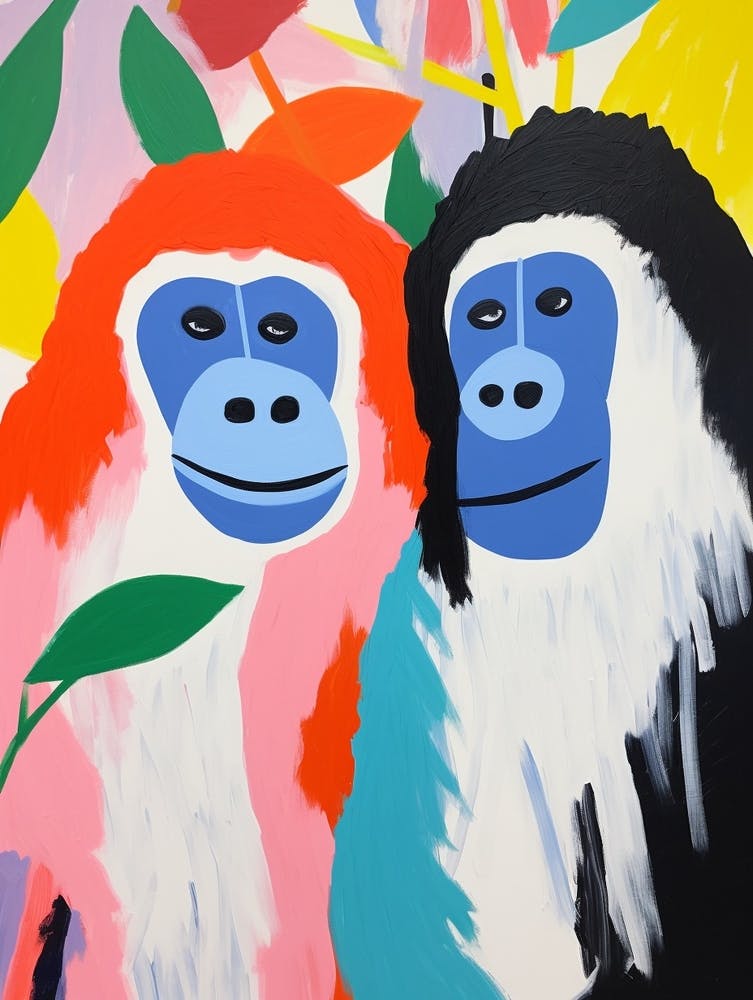 Colourful Kids Animal Art Gorilla 3
