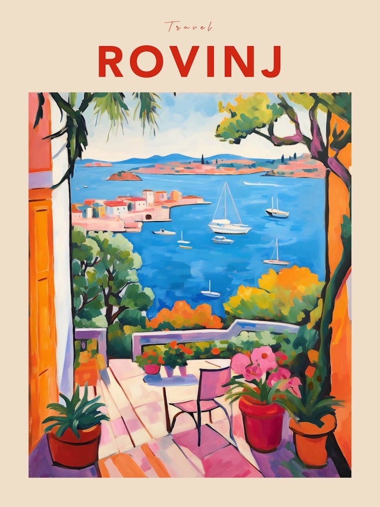 Rovinj Croatia 3 Fauvist Travel Poster