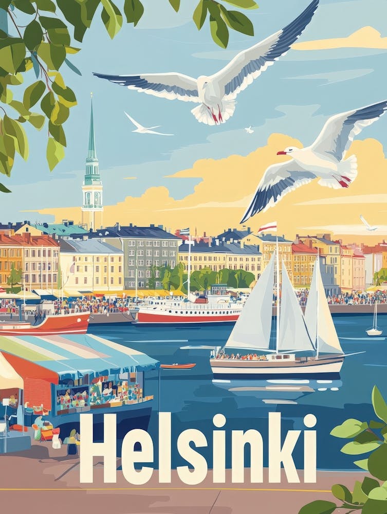 Aihrgdesign A Classic 1960s Travel Poster For Helsinki 3