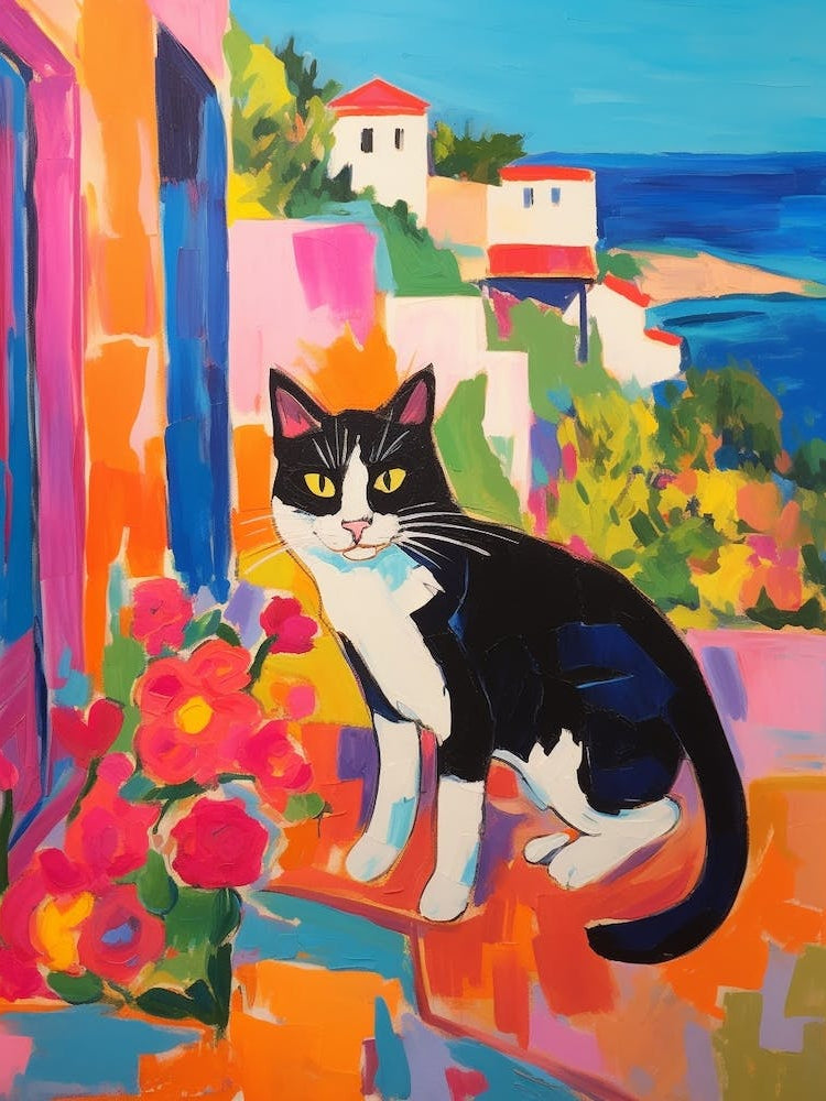 Painting Of A Cat In Ibiza Spain 5