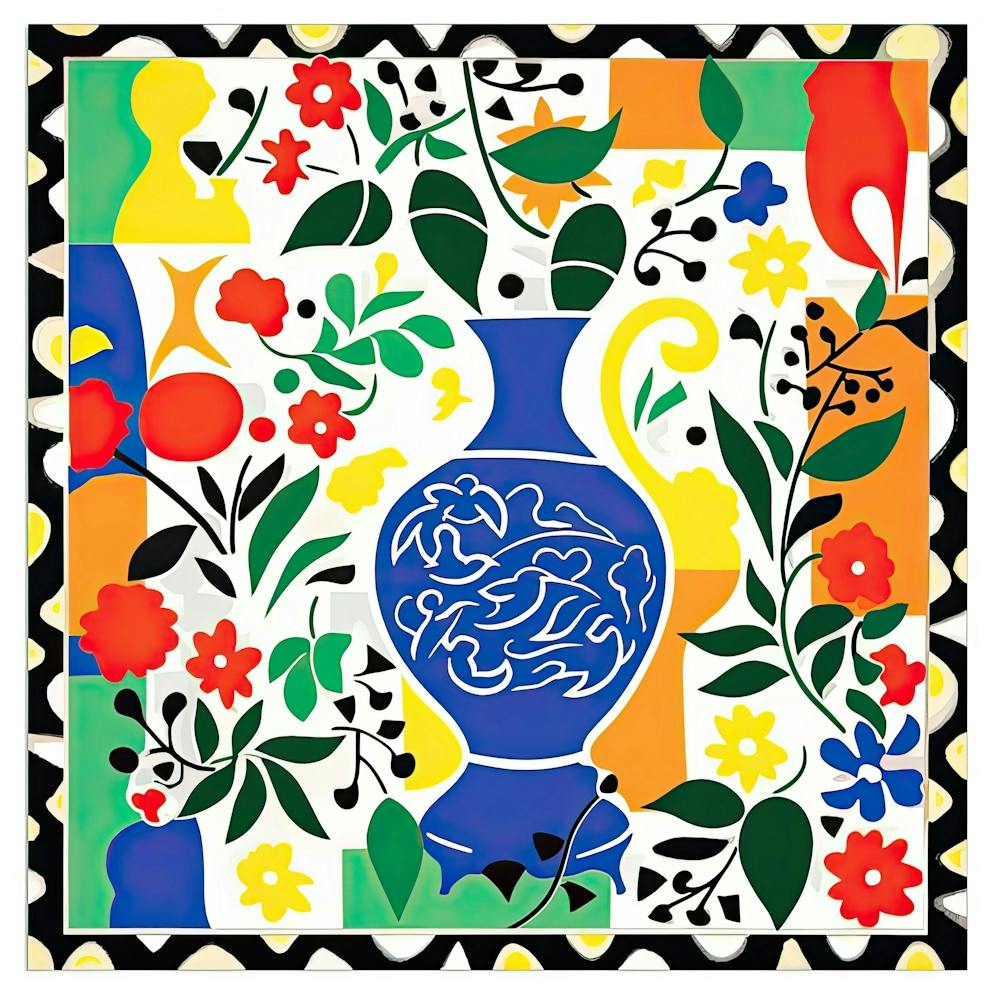 Floral Vase, The Matisse Inspired Art Collection