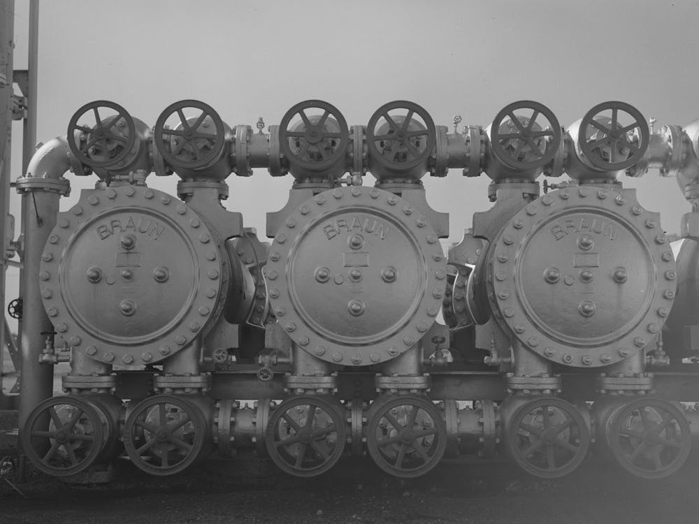 Untitled Photo, Possibly Related To Stills, Valves, Oil Refinery, Seminole, Oklahoma By Russell Lee