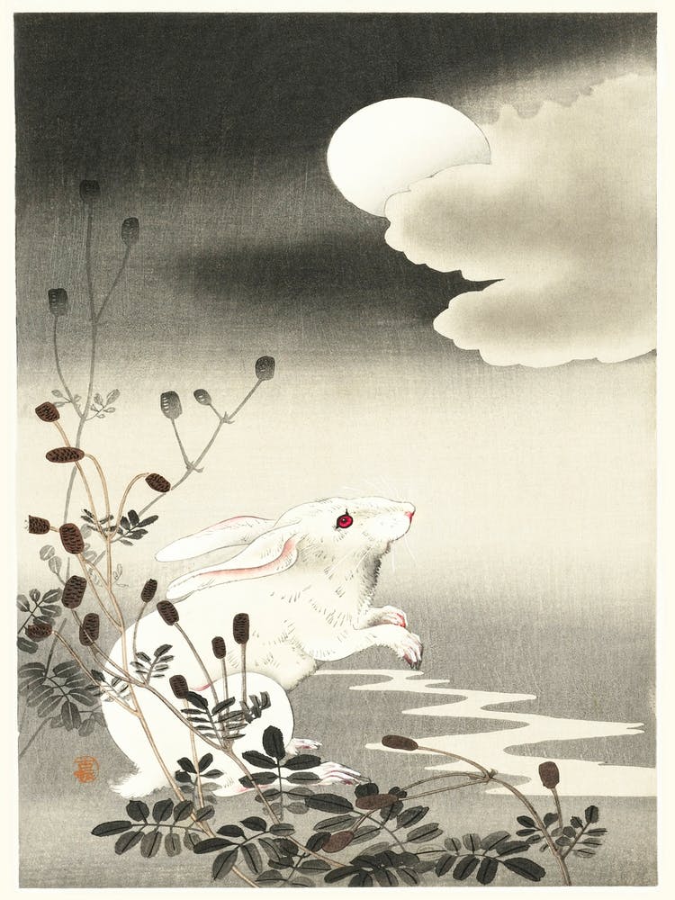 Rabbit At Full Moon (1900 1930), Ohara Koson
