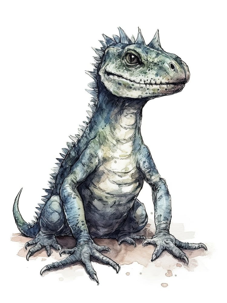 Suchomimus Tenerensis Cute Dinosaur Watercolour 2