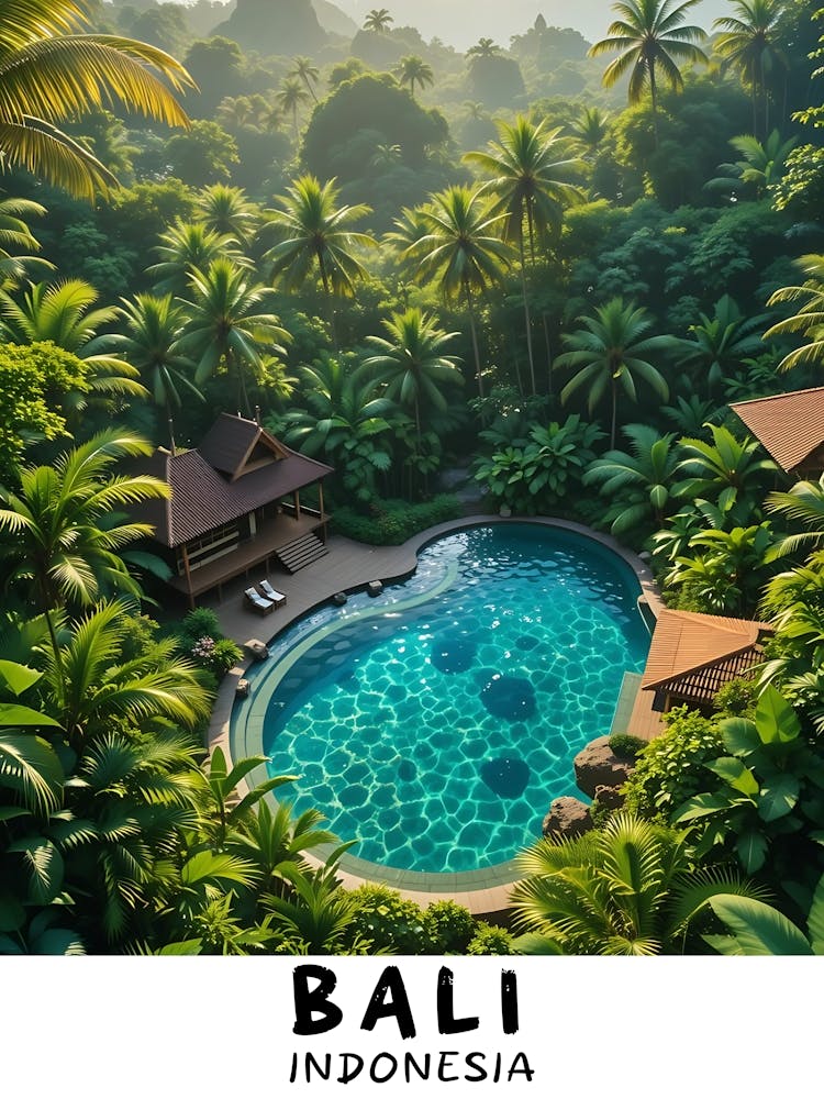 Bali Indonesia Vintage Travel Poster 17