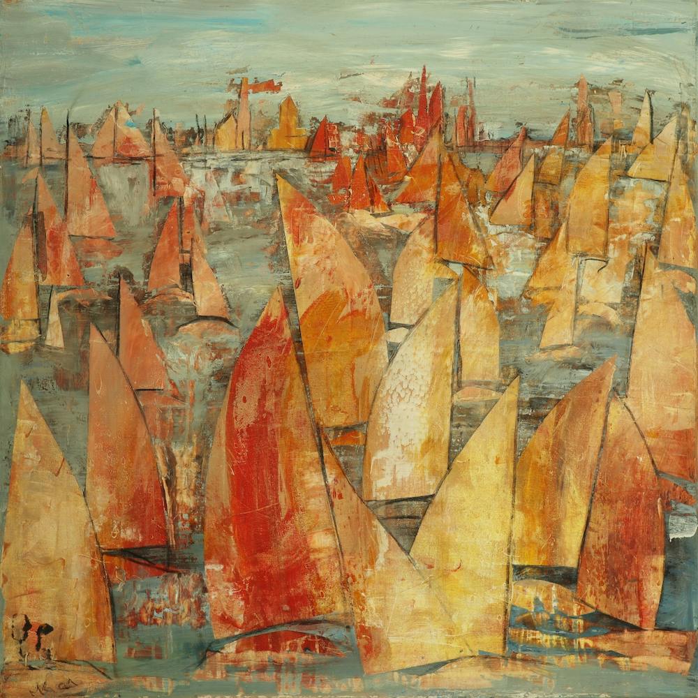 Helle Segel Quadrat