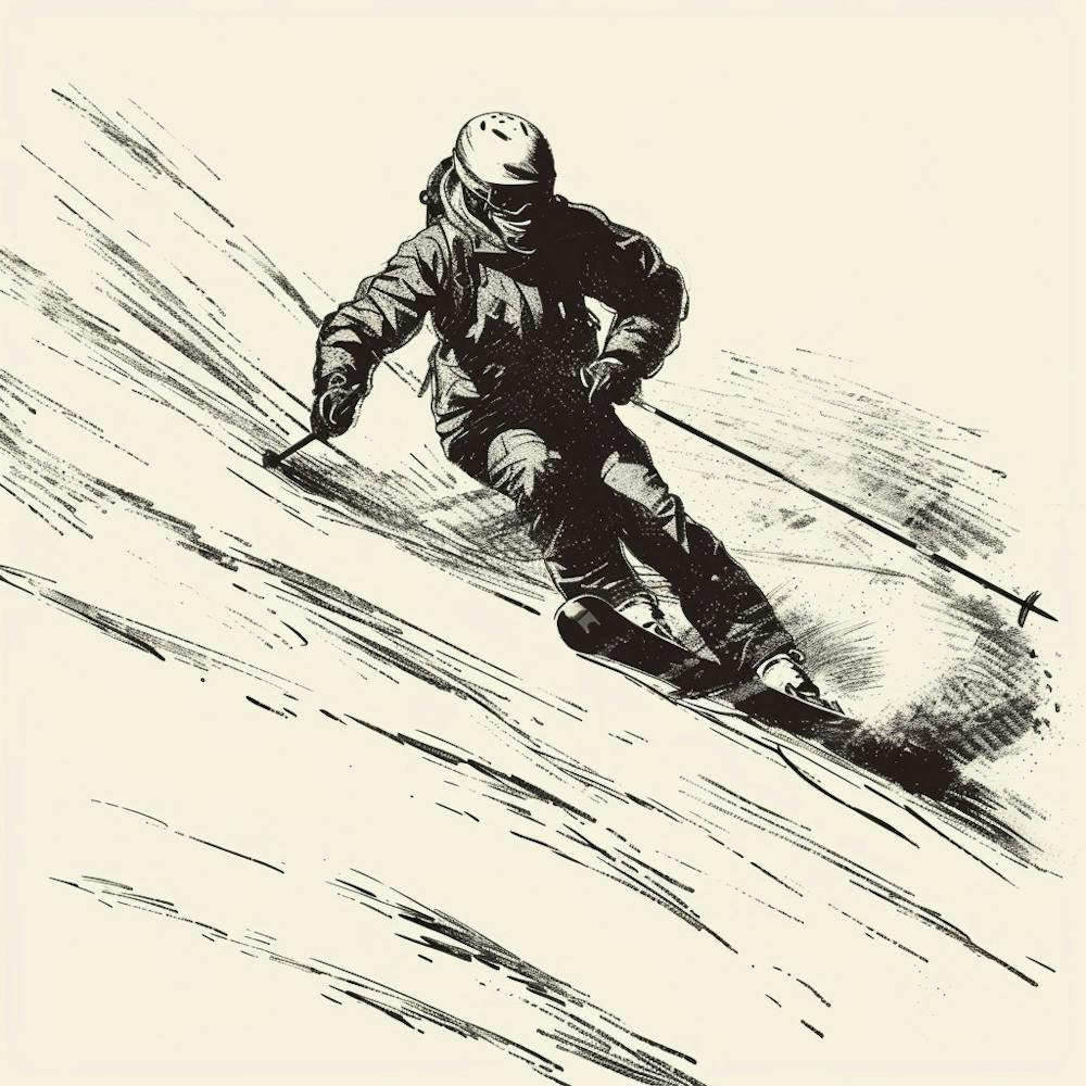 Skieur Sur Une Pente