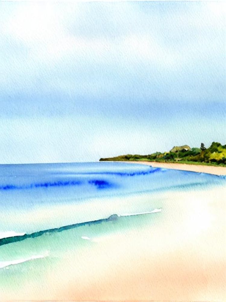 Sandbanks Beach, Dorset Aquarelle