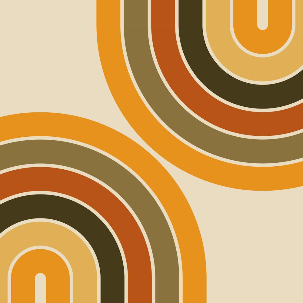 Midcentury Modern Geometric Rainbow Ix Sur Thème Vintage 02