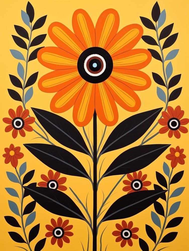 Flower Motif Painting Black Eyed Susan 2