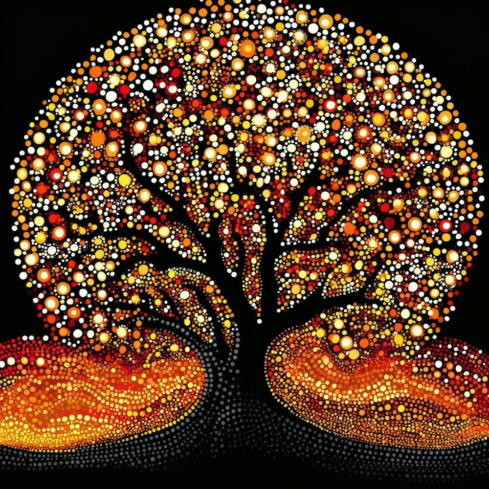 Colorful Dots and Circle of Tree 12
