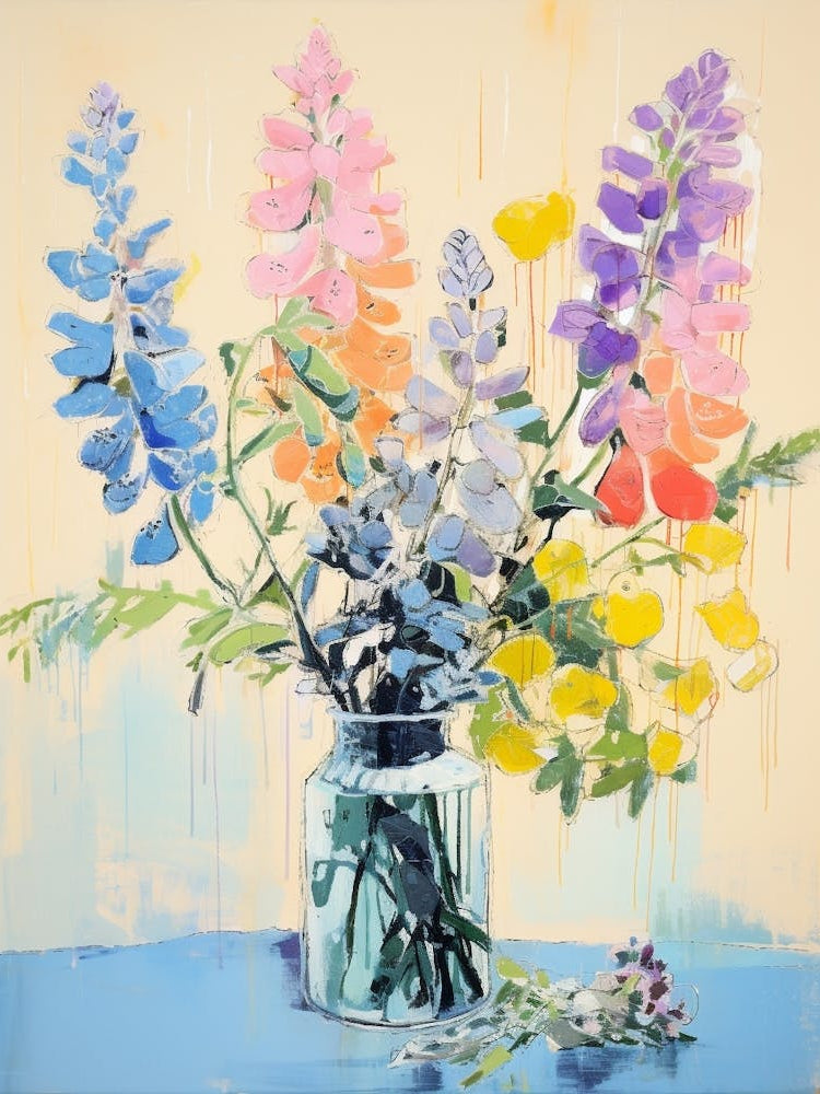 Flower Painting Fauvist Style Aconitum 1