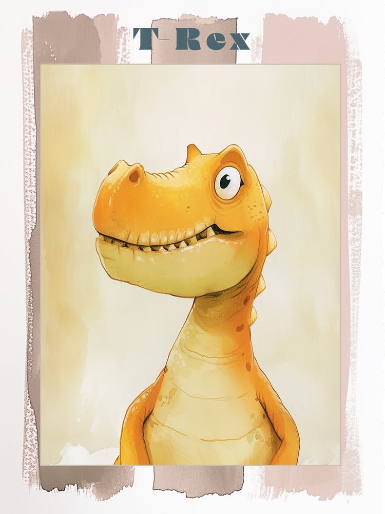 Cute T Rex Dinosaur Illustration 1 Poster