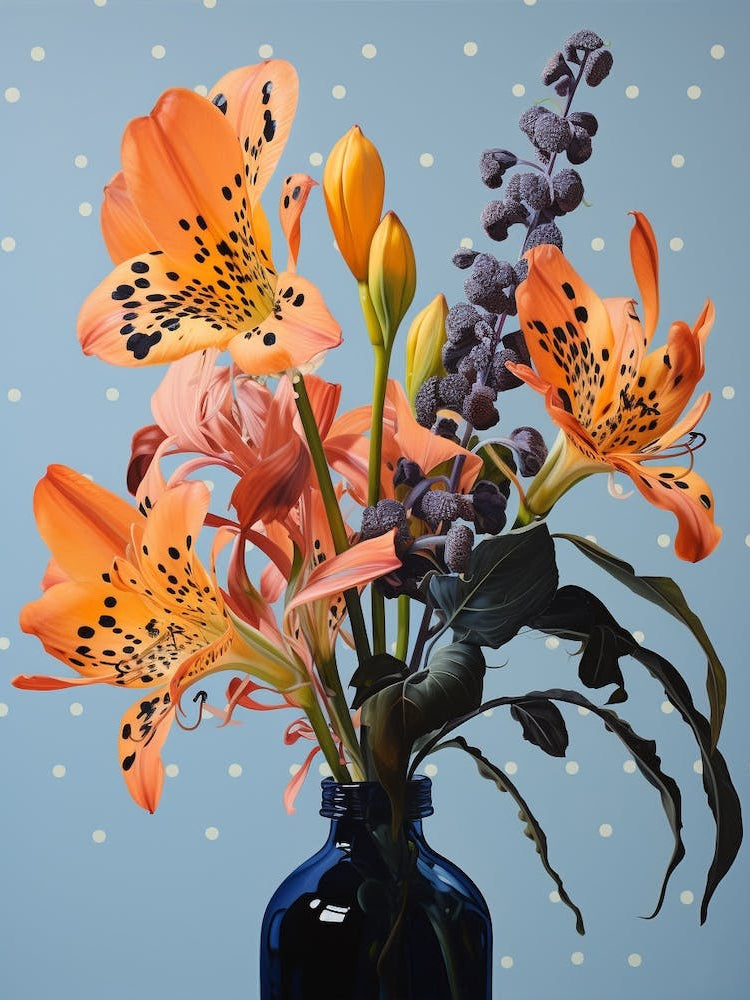 Surreal Florals Freesia 4 Flower Painting