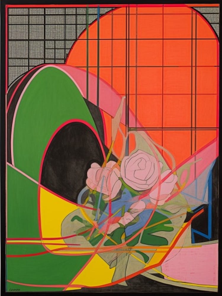 Sweet Pea Flower Still Life  2 Abstract Expressionist
