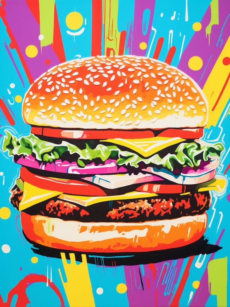 Hamburger Pop Art Retro 3