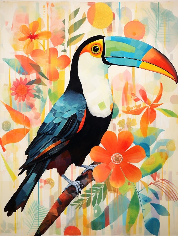 Bird Painting Collage Toucan 2