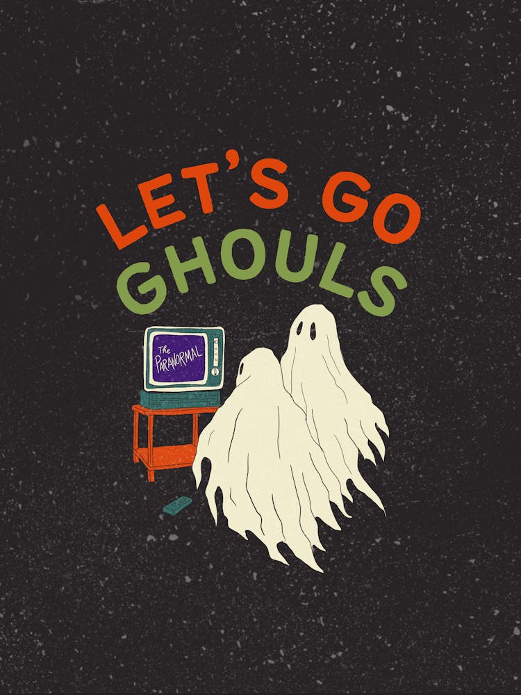 Let’s Go Ghouls Druck | Geister Wandkunst | Lustige saisonale Halloween Wandkunst | Halloween Typografie | Gruselige Wandkunst | Schwarz + Orange Wandkunst |
