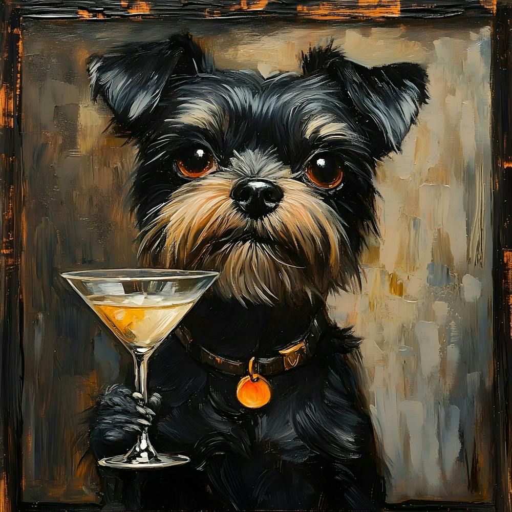 Terrier With Martini 2