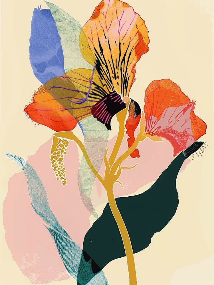 Colourful Flower Illustration Impatiens 4