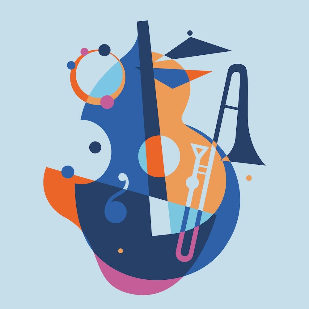 Jazz Musical Instruments 2 Square